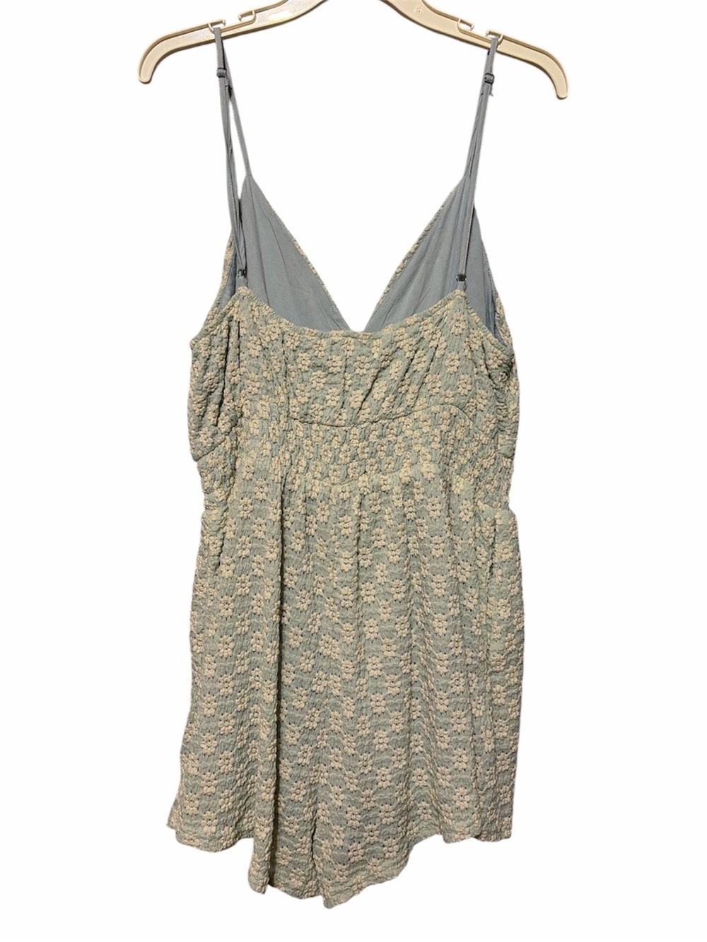 New In Alyssa Floral Romper Blue NWT Smocked Boho Large - Picture 3 of 10